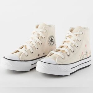 Floral embroidery Platform Converse